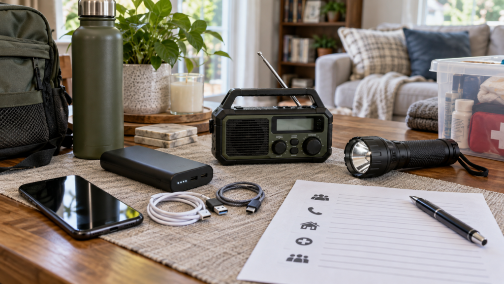 Backup communication tools prepared for a power or cell service outage